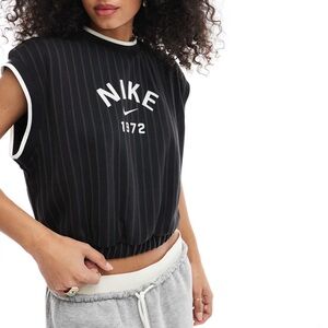 Nike collection knit oversized tank top in black and white